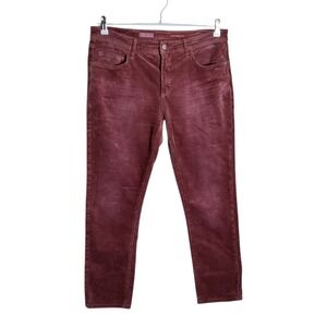 Pilcro Anthropologie Womens Brown Corduroy Slim Straight‎ Pants Size 31